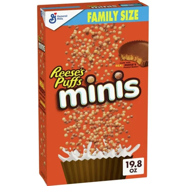 Reese's Puffs Minis Breakfast Cereal, Chocolate Peanut Butter Cereal